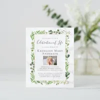 BUDGET Marble Eucalyptus Memorial Invitation