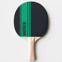 Solid Gray and Green Customizable Ping Pong Paddle