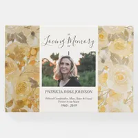 Floral Photo Memorial Funeral Remembrance Guest Book