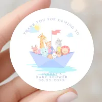 Noah's Ark Baby Shower Thank You Classic Round Sticker