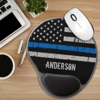 Personalized Thin Blue Line Police Gel Mouse Pad