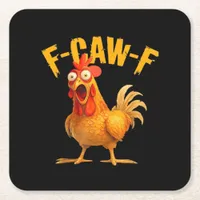 Crow Humor F-Caw-F Gothic Funny Retro Cool Square Paper Coaster
