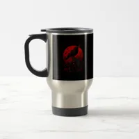 F-Caw-F Crow Funny Bird Red Moon Gothic Travel Mug