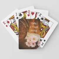 Daisies Cowboy Boots Country Western Wedding Poker Cards