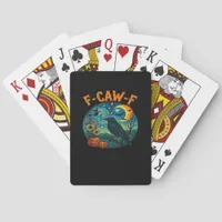 Crow Raven F-Caw-F Funny Halloween Gothic Checkere Poker Cards