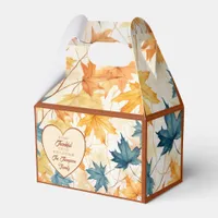 Elegant Maple Leaves Thankful Thanksgiving Heart  Favor Boxes