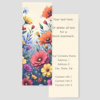 Flower Bookmark Business Promotional or Blank Back