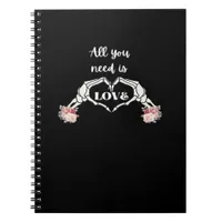 Gothic Valentines Classic - Skeleton Hands Heart  Notebook