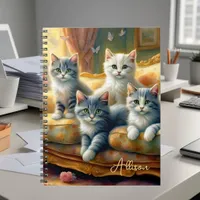 Cats on the sofa - cute scene in vintage look notebook