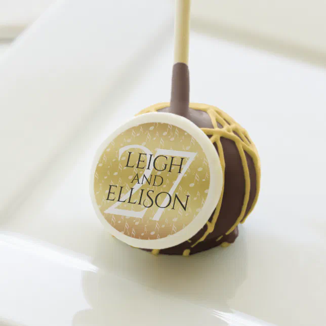 Elegant 27th Music Wedding Anniversary Celebration Cake Pops