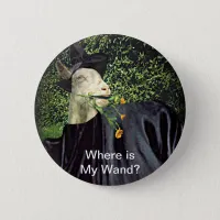 Halloween Wizard Goat Button