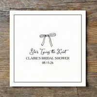 "She's Tying the Knot" Simple Bow Bridal Shower Napkins