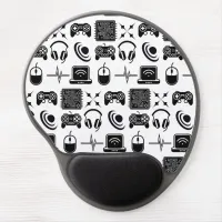 Black and White Gaming Themed Gel Mouse Pad