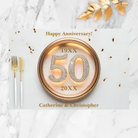 Gold and White 50th Anniversary Paper Placemat