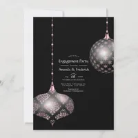 Rose Gold and Blush Christmas Engagement Party Invitation