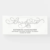 Elegant Silver Typography Graduation Banner