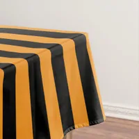 Halloween Black and Orange Witch Stripes Patterned Tablecloth