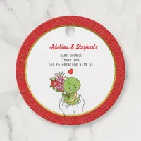 Cute A Baby Snake Is On The Way Red Baby Shower Favor Tags