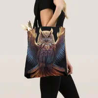 Cute Beautiful Colorful Owl Tote Bag