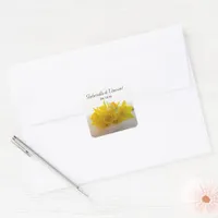 Yellow Daffodils on White Spring Wedding Square Sticker