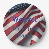Personalized 4th of July Party Paper Plates