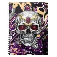 Black, Purple and Gold Sugar Skull Notebook