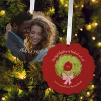 First 1st Christmas Married Mr Mrs Keepsake Photo Ornament Card