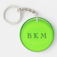 Keychain - Green Disk with Initials