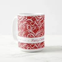 Red Abstract Snowflake Pattern#10 ID1009 Coffee Mug