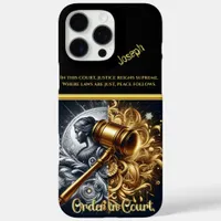 Justice: Golden Gavel on Polished Base iPhone 16 Pro Max Case