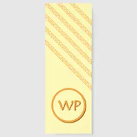 Bookmark - Diagonal Lines and Circle with Initials