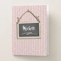 Hanging Chalkboard Pink ID397 Pocket Folder