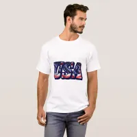 USA Flag Letters, American Flag Men's Light Shirt