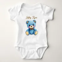Cute Crochet Bear Personalized  Baby Bodysuit