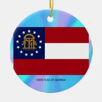 Georgia State Flag Ceramic Ornament