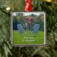 Romantic Meadow of Love Garden Table Flowers Metal Ornament