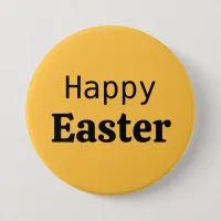 Happy Easter Greeting Words Bright Spring Yellow Button