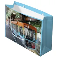 Orange Blue Wuppertal Floating Train Large Gift Bag