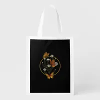 Cottagecore Goblincore Fairycore Graphic Flower Bu Grocery Bag