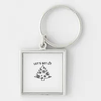 Let's Get Lit Christmas Tree Holiday Lights Essent Keychain