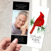 Cardinals Angels Calligraphy Photo Funeral Bookmarks