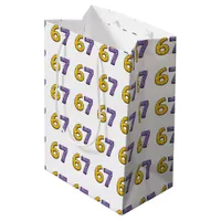 67 No Meaning Whatsoever Yellow and Purple Medium Gift Bag