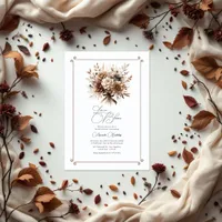 Love in Bloom Mocha Mousse Floral Bridal Shower Invitation