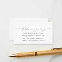 Modern Elegant Minimalist Script Wedding Enclosure Card