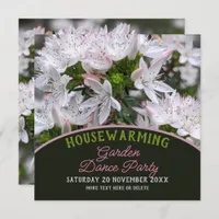 Cool Pink white flowers Housewarming Garden Party Invitation