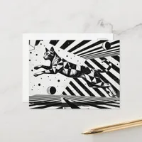 black and white kitty cat optical illusion  postcard