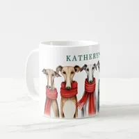 Cute Greyhounds and Whippets | Dogs in Scarves Coffee Mug