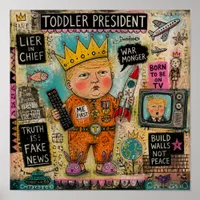 Funny Toddler President Collage Poster