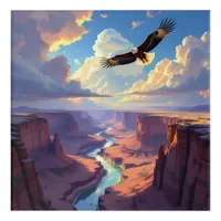 Eagle Flying over a Canyon Acrylic Print