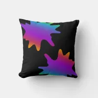 Splash of neon color throw pillow